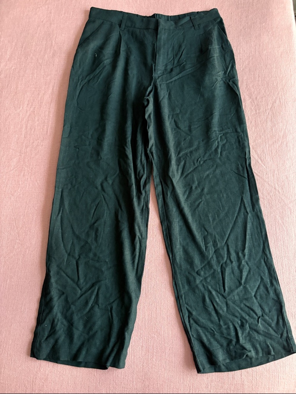 Linen Wide Leg Black Pants